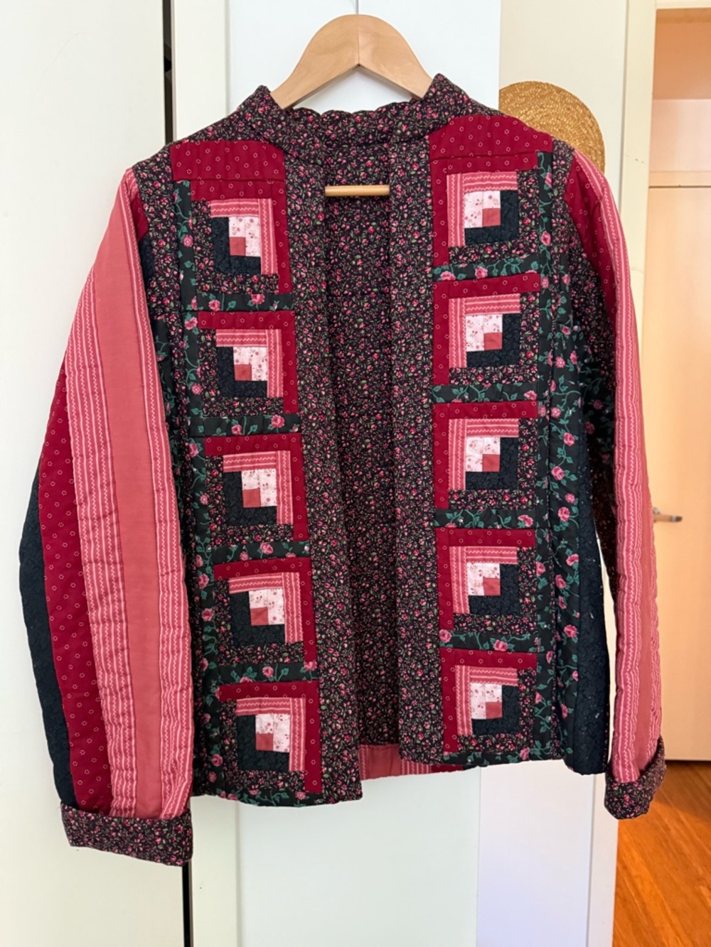 Vintage Quilted Reversible Patchwork Jacket - Pink & Black